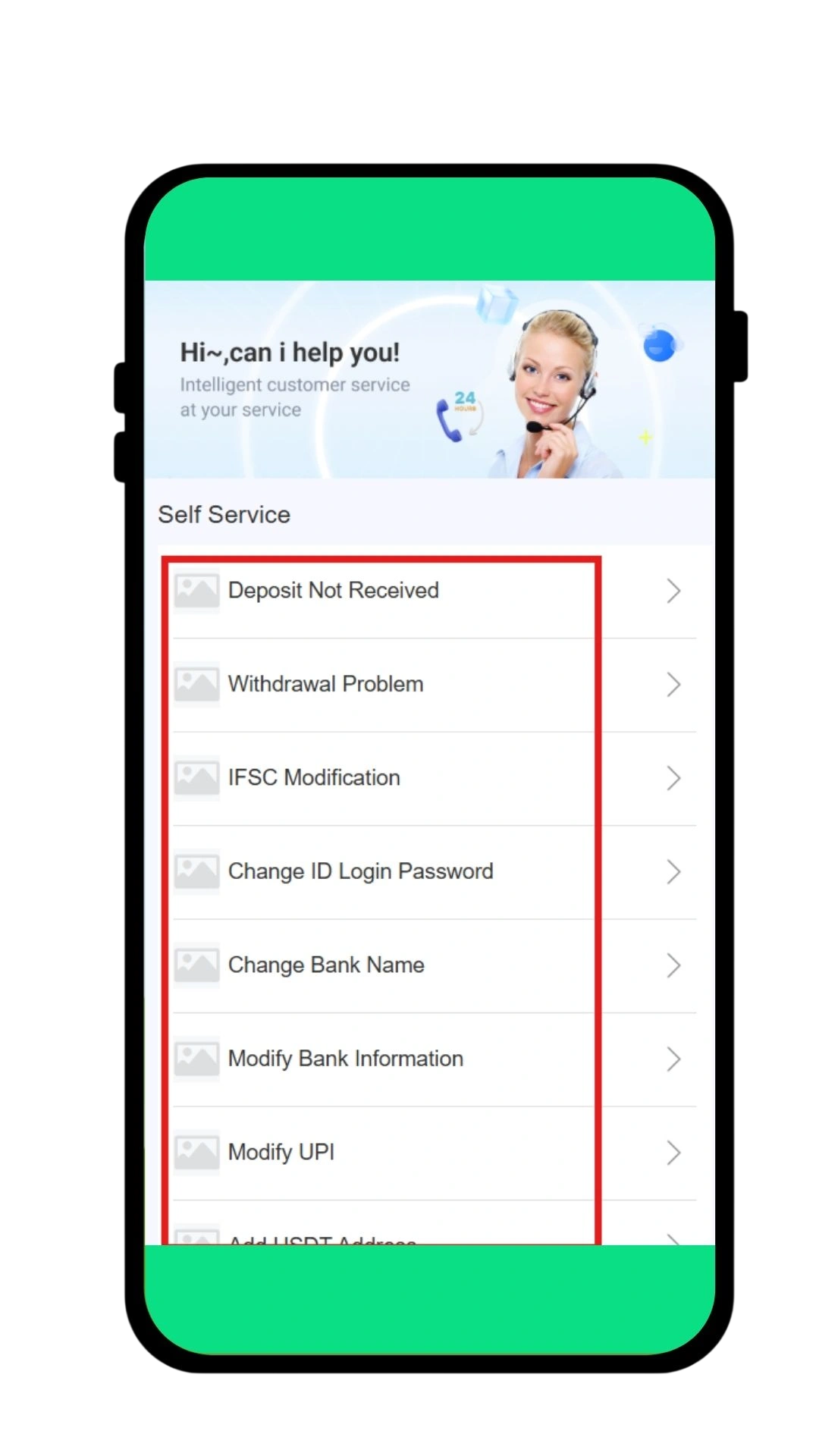 Select the after login problem you are facing